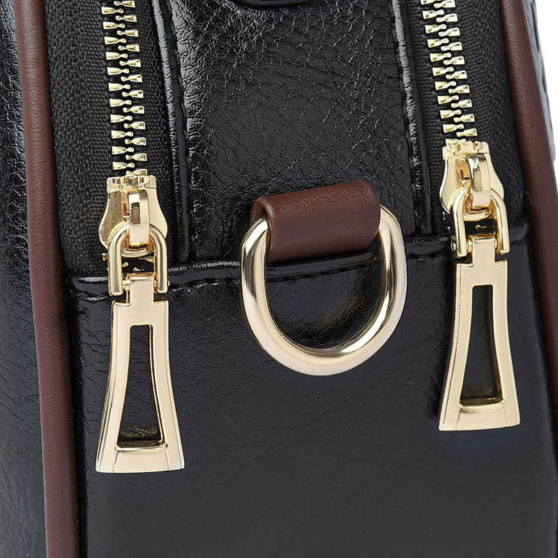Handtasche mit Blumenprägung für Damen, Umhängetasche mit zwei Fächern