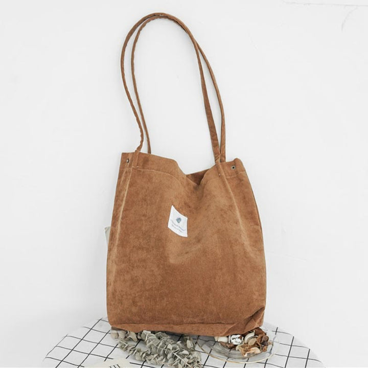 Tragetasche für Damen, großes Fassungsvermögen, Cord-Schultertasche