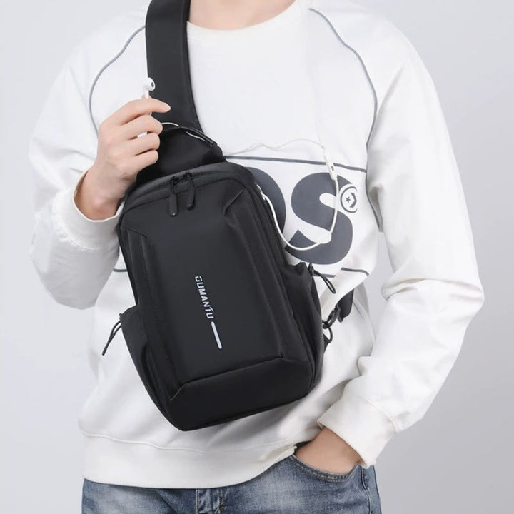 Schultertasche für Herren, für die tägliche Reise, Brusttasche mit großem Fassungsvermögen