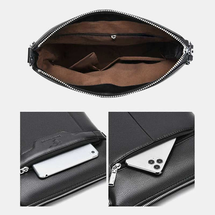 Kleine Umhängetasche aus Leder für Herren, lässige Business-Handtasche, Umhängetasche