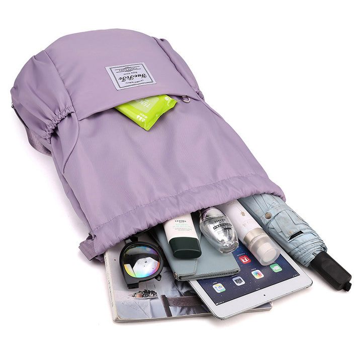 Wasserdichte String Bag Faltbarer Sport Gym Kordelzug Rucksack mit Seitentasche