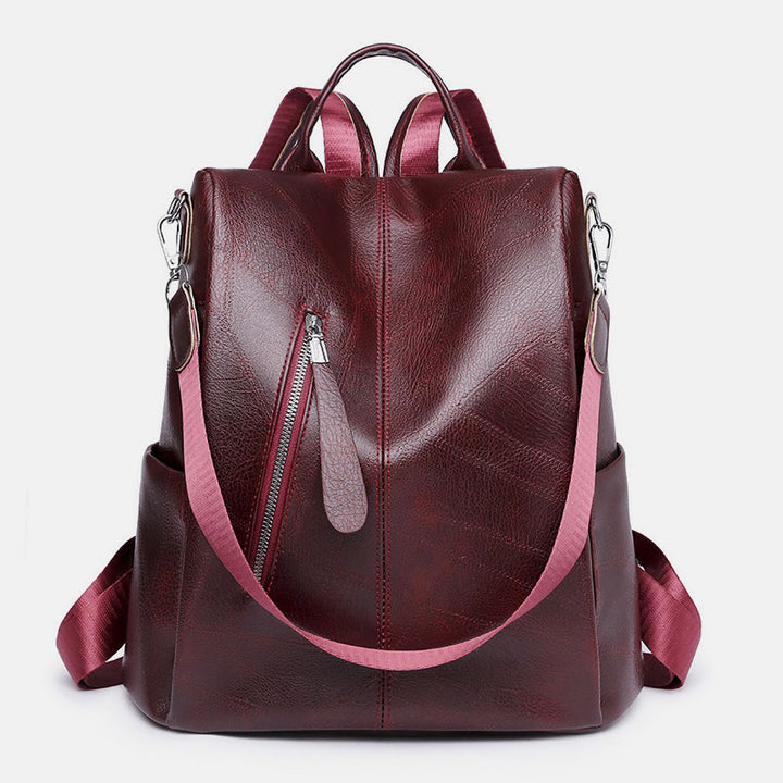 Damen Leder Rucksack Handtasche Cabrio Schultertasche Anti Diebstahl Reise Daypack