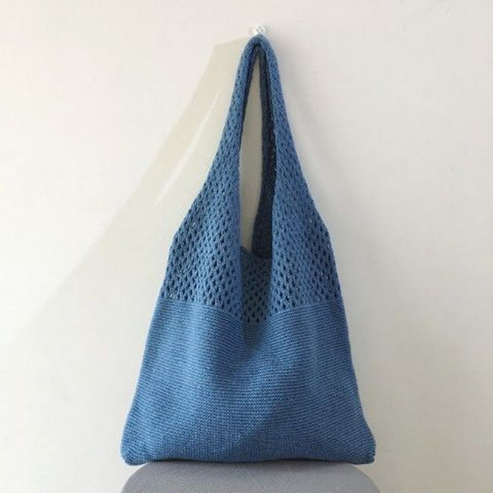 Einkaufstasche für Frauen im ethnischen Stil aus Wolle gestrickte Schultertasche