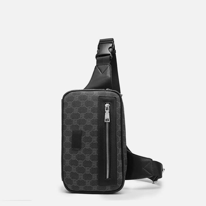 Schultertasche für Herren, Vintage, leicht, Umhängerucksack mit Monogramm-Print