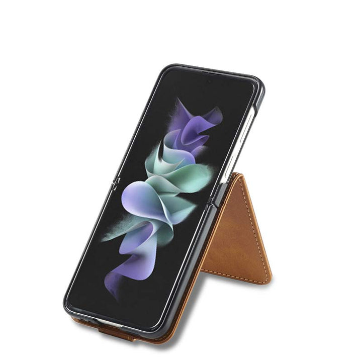 Samsung Galaxy Z Flip 3 Leder-Handyhülle Wallet Case mit Kartenfach