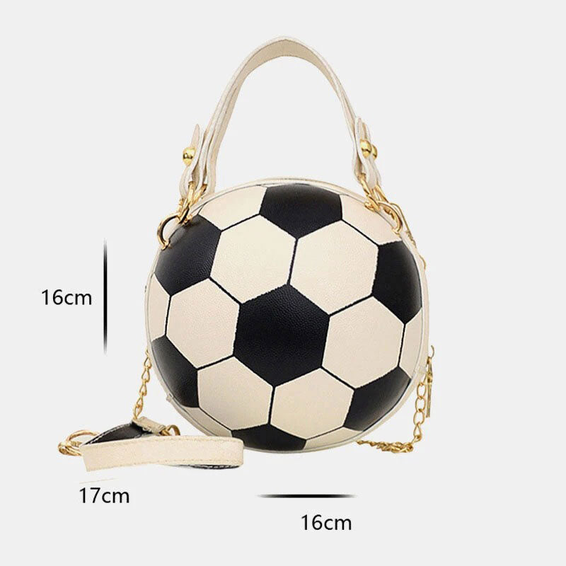 Runde Mini-Tasche im Basketball-Fußball-Look mit einzigartigem Design
