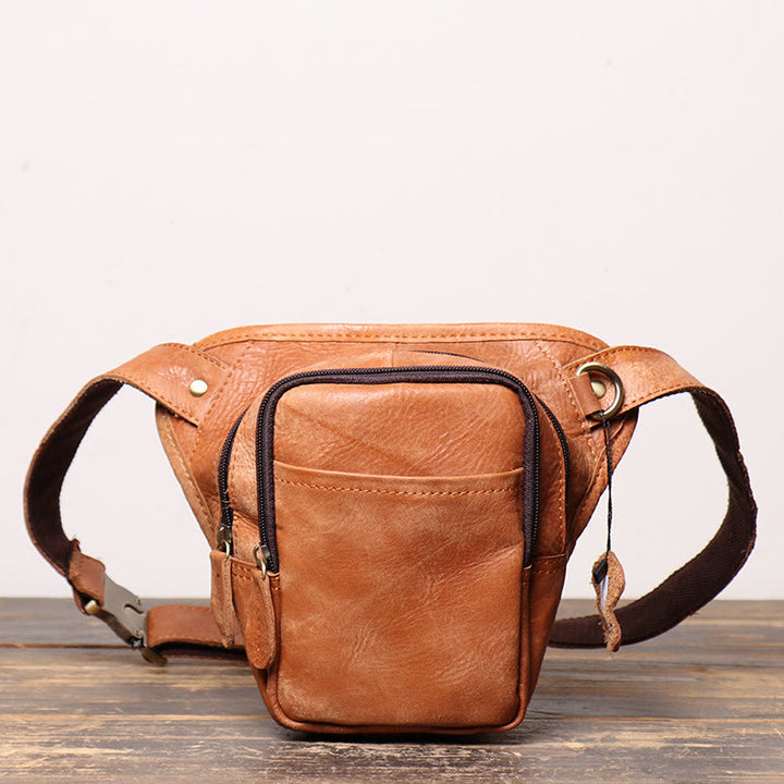 Gürteltasche für Herren aus Leder für Outdoor-Sportarten, multifunktionale Telefontasche