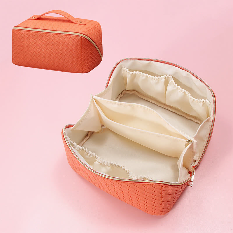 Kosmetiktasche für Damen, Reise, wasserdicht, Make-up-Tasche aus PU-Leder