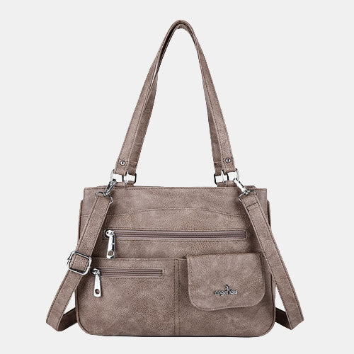 Schultertasche aus Kunstleder mit schweren Taschen und großer Kapazität
