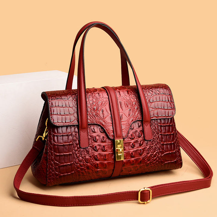 Handtaschen für Frauen Krokodilmuster Leder Crossbody Tragetasche