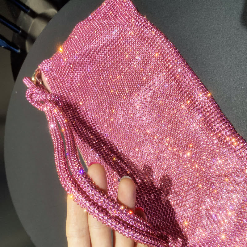 Umhängetasche für Damen mit funkelnden Diamanten, mehrere Farben, Handtasche
