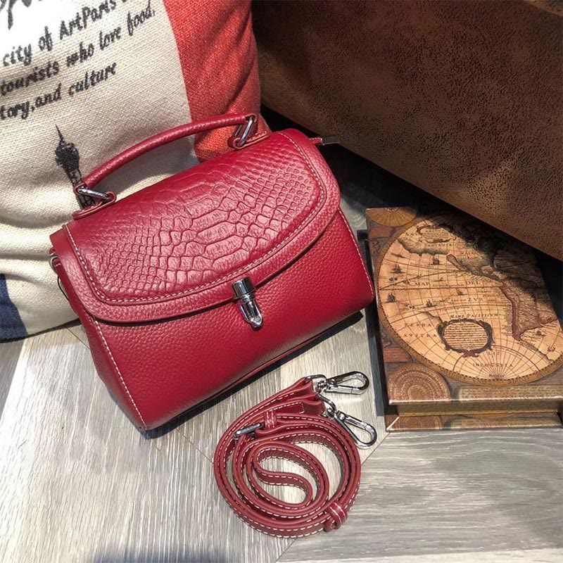 Minimalistische Umhängetasche für Damen, echtes Leder, kleine Schultertasche