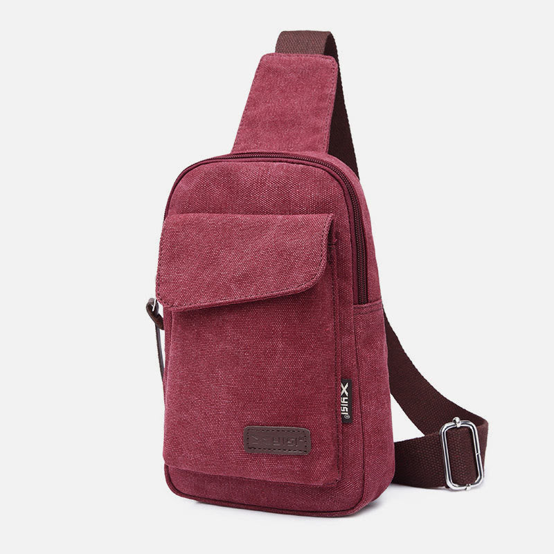Sling Bag für Herren, multifunktionale Brusttasche aus Canvas für Outdoor-Sport und Freizeit