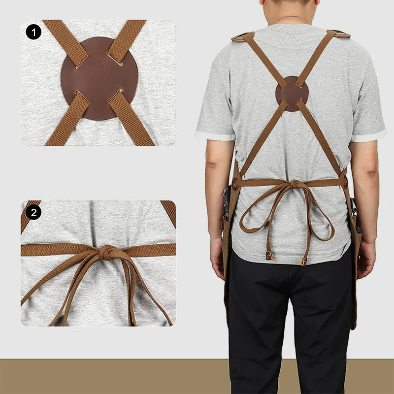 Werkzeugtasche für Handwerker, dicke, wasserdichte Canvas-Schlitz-Werkzeugschürze