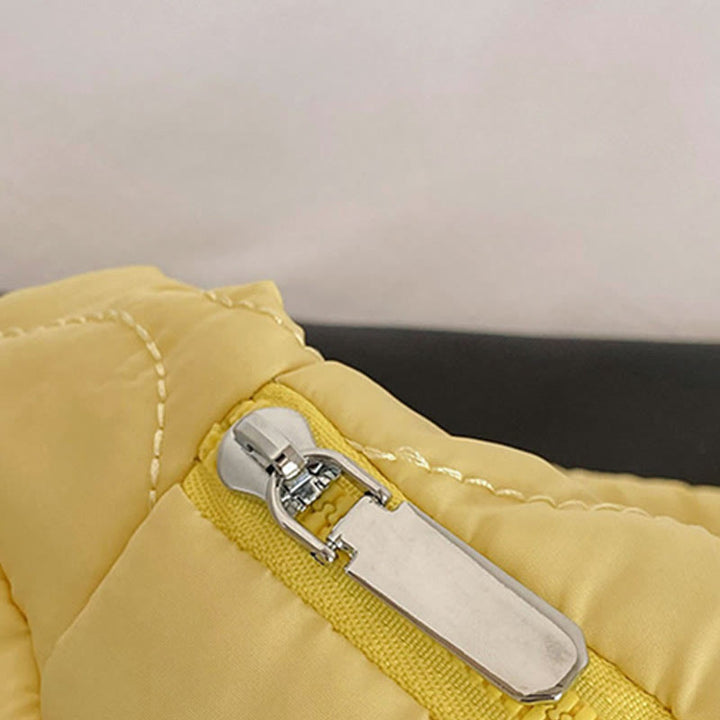 Daunen-Nylon-Tragetasche für den Winter, einfarbig, mit Rautenmuster