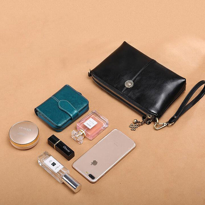 Multi-Tasche Leder Clutch Damen Umhängetasche Handytasche Mini Geldbörse