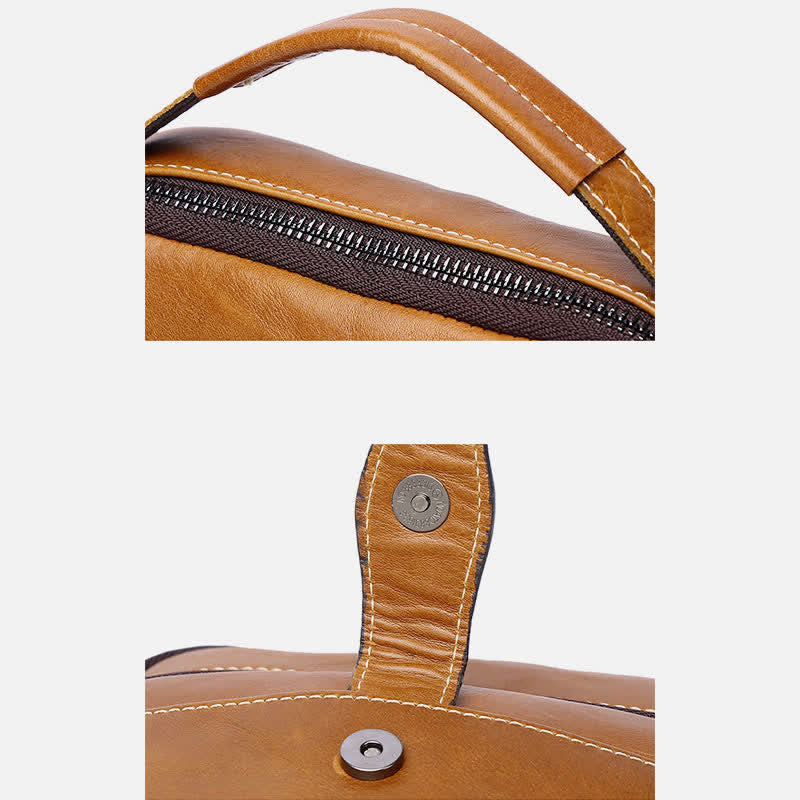 Kleine Umhängetasche aus Leder für Herren, Retro-Arbeits- und Business-Schulterhandtasche