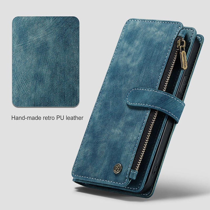 Retro-Handytasche aus Leder für iPhone und Samsung mit Münzfach