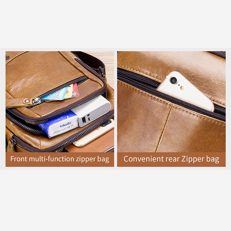 Umhängetasche aus echtem Leder im Vintage-Stil