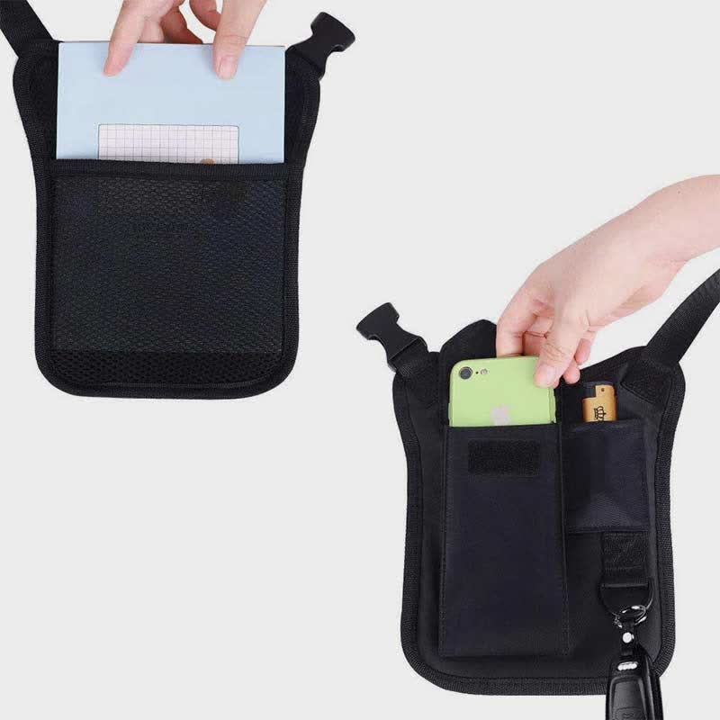 Diebstahlsichere, versteckte Unterarmgurt-Geldbörse aus Nylon mit Holstertasche und doppelter Schultertasche