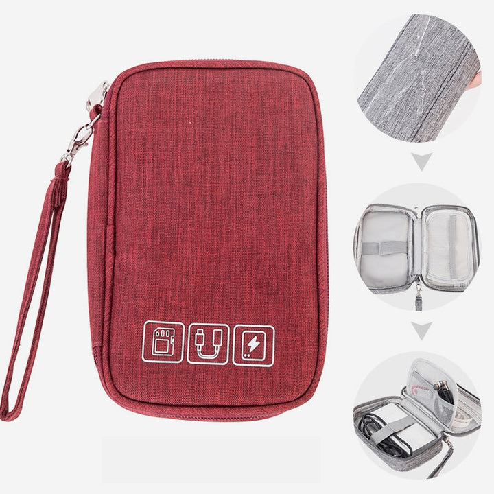 Wasserdichte tragbare Clutch zur Aufbewahrung digitaler Kabel, Reisekabel-Organizer