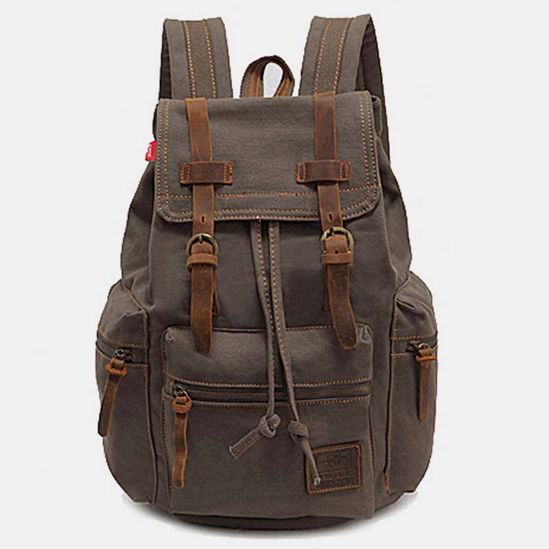 Großer Canvas-Rucksack im Vintage-Stil
