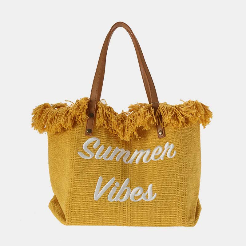 Canvas-Einkaufstasche, Sommer-Signatur, extragroße Schulterhandtasche, Geldbörsen