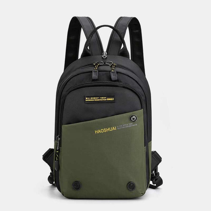 Schultertasche für Herren, lässig, wasserdicht, verstellbare Reißverschlussgurte, Rucksack