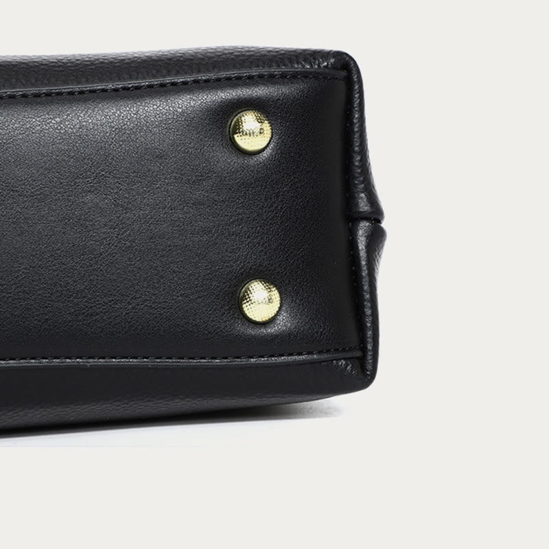 Retro-Tasche mit Henkel für Damen aus Leder mit Litschi-Muster
