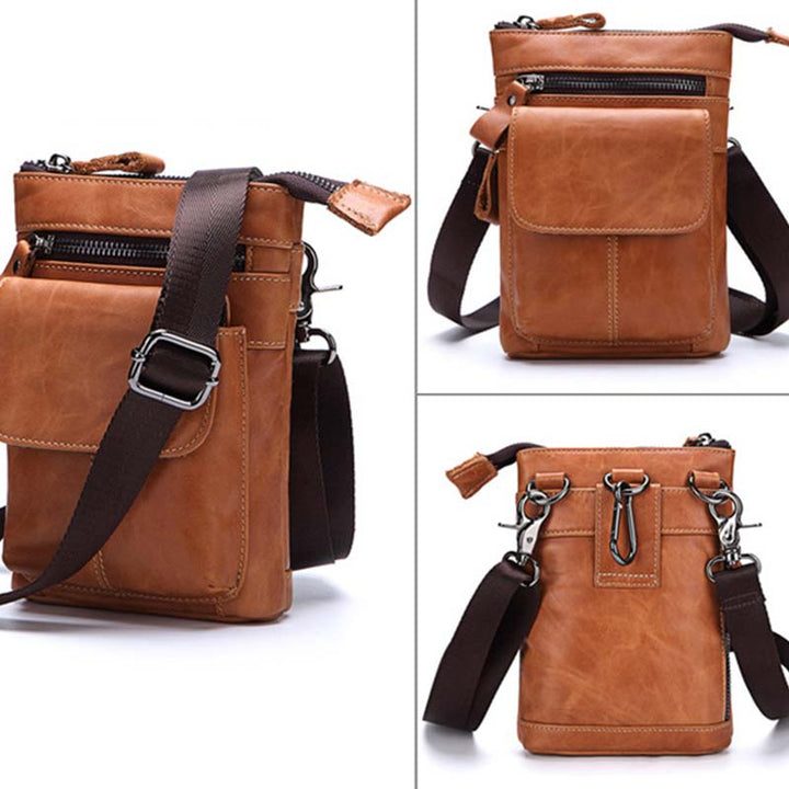 Multifunktions-Gürteltasche aus Leder für Herren 