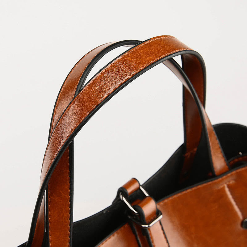 Minimalistische Tote Pure Color Leder Umhängetasche für Damen - image 15