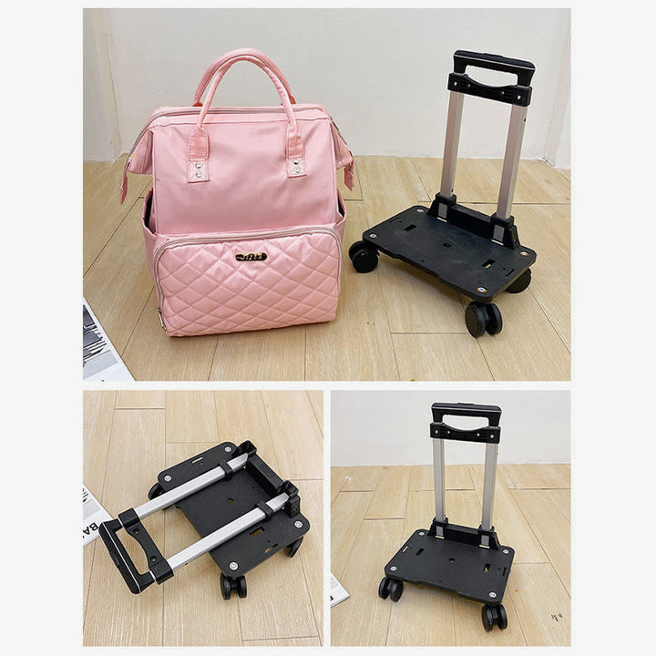 Abnehmbarer Reiserucksack mit Zugstange, Reisetasche für Damen und Herren
