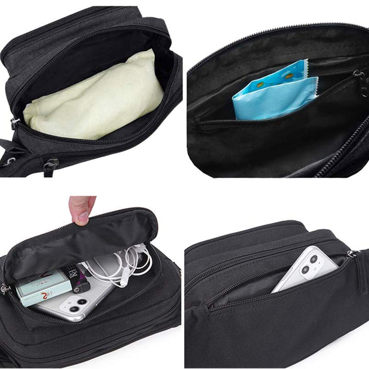 Unisex-Hüfttasche, leichte Brusttasche mit mehreren Taschen, Umhängetasche