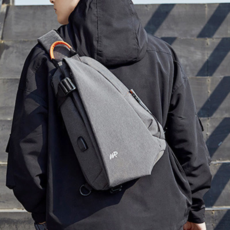 Schultertasche für Herren, lässig, multifunktional, Brusttasche mit großem Fassungsvermögen