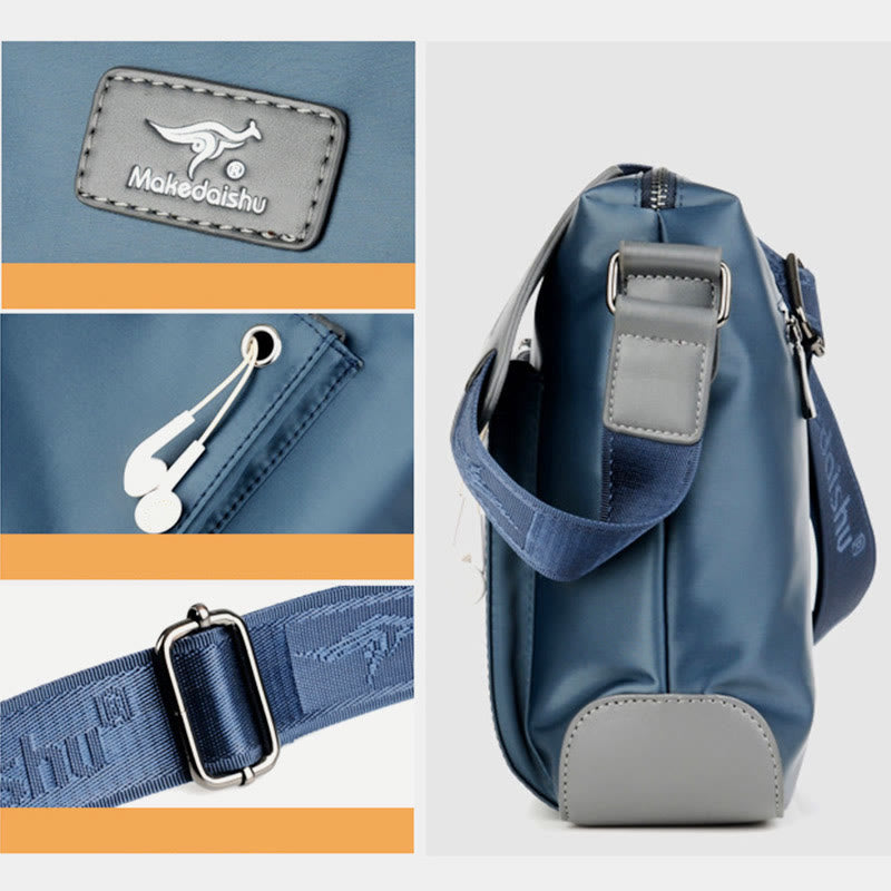 Umhängetasche für Herren, Business-Oxford-Stoff, horizontaler Tagesrucksack