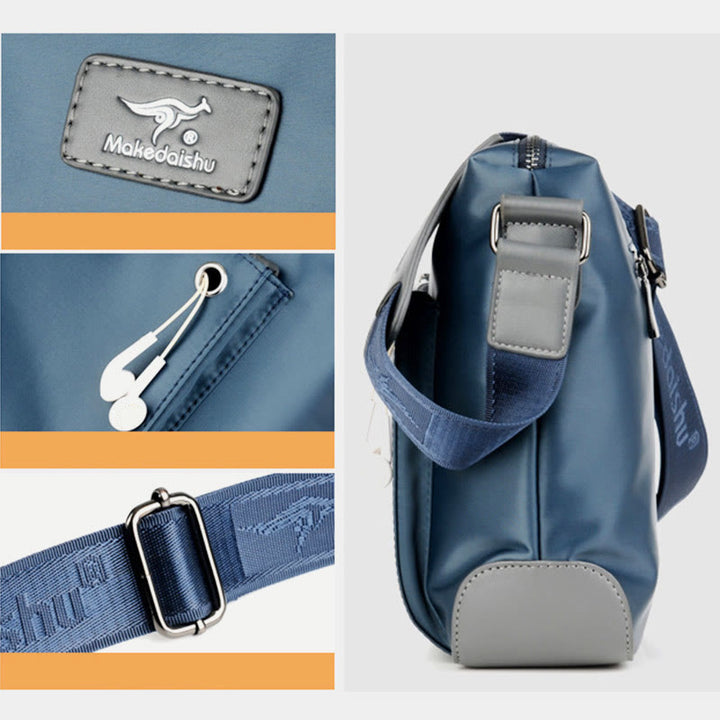 Umhängetasche für Herren, Business-Oxford-Stoff, horizontaler Tagesrucksack