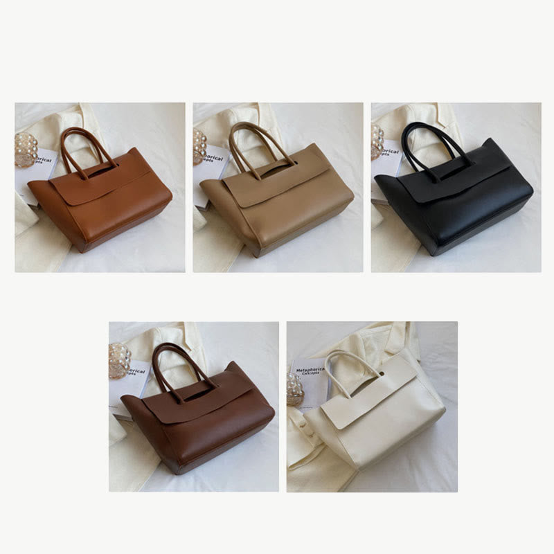 Clamshell Tote für Frauen Große minimalistische Leder Büro Pendler Geldbörse