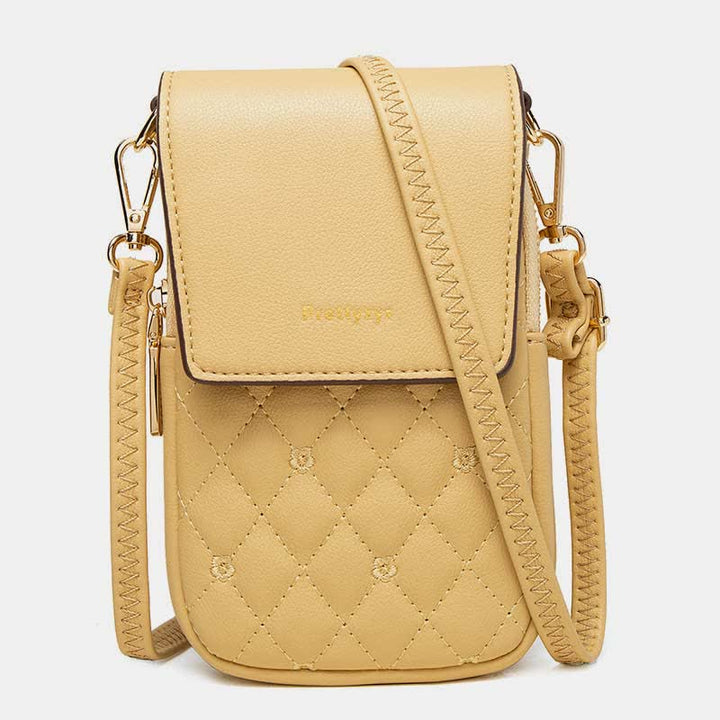 Kleine Umhängetasche für Damen, Handy-Geldbörse, Brieftasche aus Leder, Schultertasche