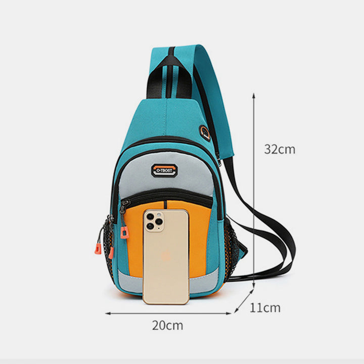 Mini-Schulterrucksack mit Farbblock-Design, Umhängetasche, Tagesrucksack für Damen und Herren