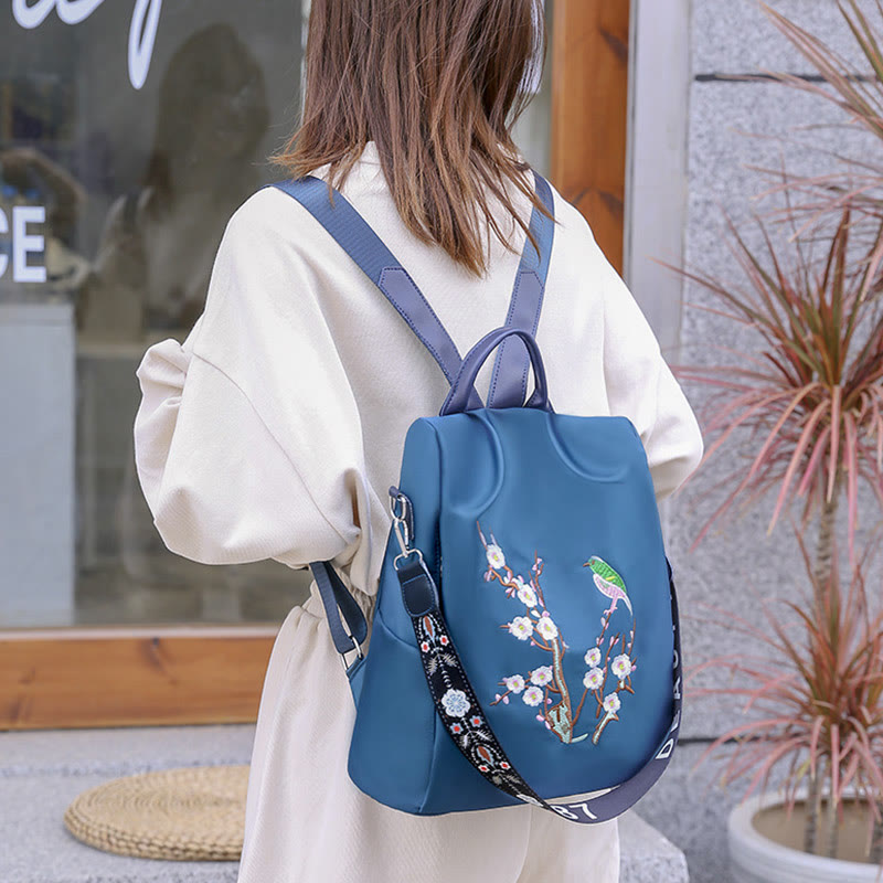 Rucksack für Damen, große Kapazität, Outdoor-Stickerei, Freizeit-Tagesrucksack