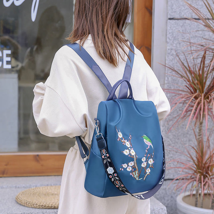 Rucksack für Damen, große Kapazität, Outdoor-Stickerei, Freizeit-Tagesrucksack