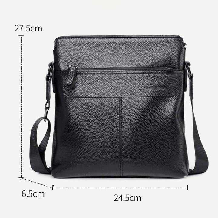 Messenger Bag für Männer Lychee Muster Echtleder Business Rucksack