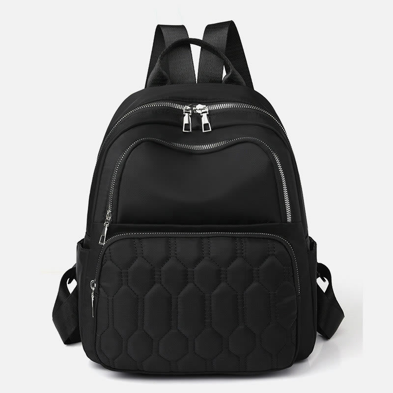 Gesteppter Nylon-Rucksack, stilvoller, einfarbiger Reise-Tagesrucksack für Damen