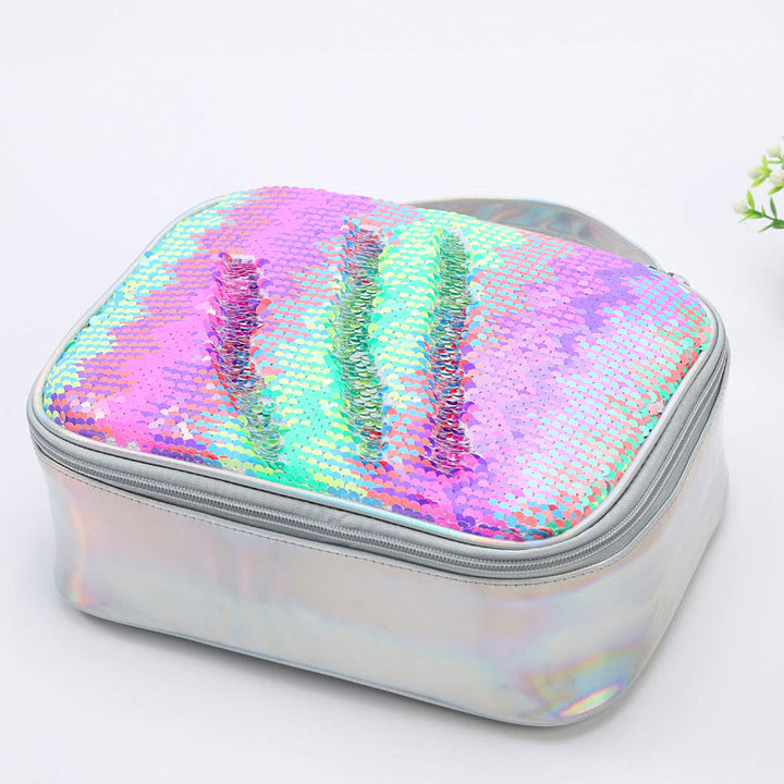 Lunchtasche für Kinder mit Glitzer-Herzmuster, isolierte Tasche