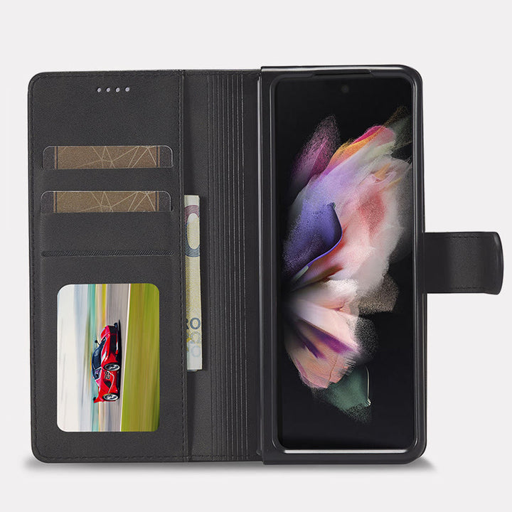 Clamshell-Telefonhülle für Samsung Z Fold Kartenhalter Brieftasche Handy-Schutzhülle