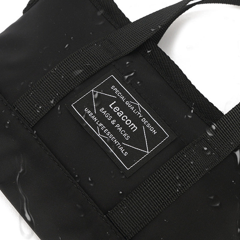 Kleine schwarze Retro-Umhängetasche für Unisex mit Henkel oben