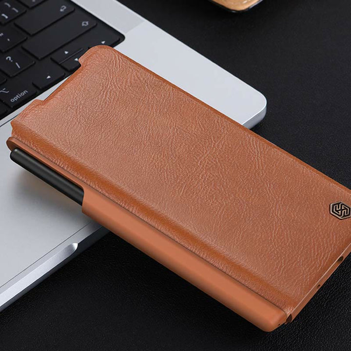 Leder-Handyhülle für Samsung Galaxy Z Fold 4 5G mit S Pen-Hülle