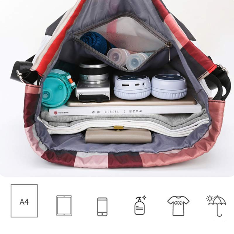 Wasserdichter Kordelzug-Rucksack, Sportsack, Mini-Reise-Tagesrucksack mit Schuhfach