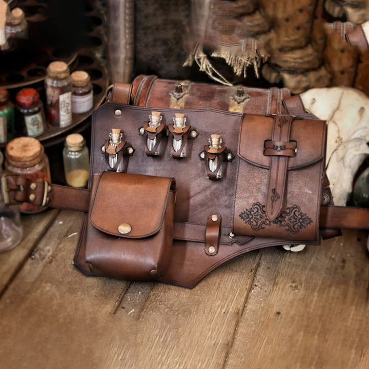 Gürteltasche für Damen, für Outdoor-Camping-Kostüm, Leder, Hüfttasche