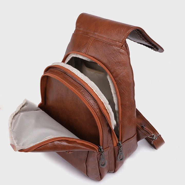 Twist Clamshell Lederrucksack Convetible Sling Bag für Damen